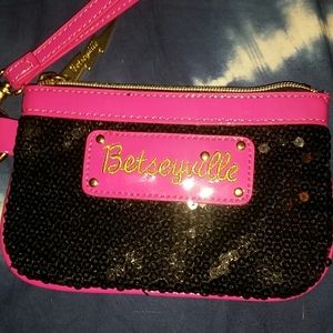 Betseyville pink and black sequenced coin purse